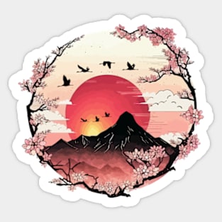 Sunset Mount Zen Sticker